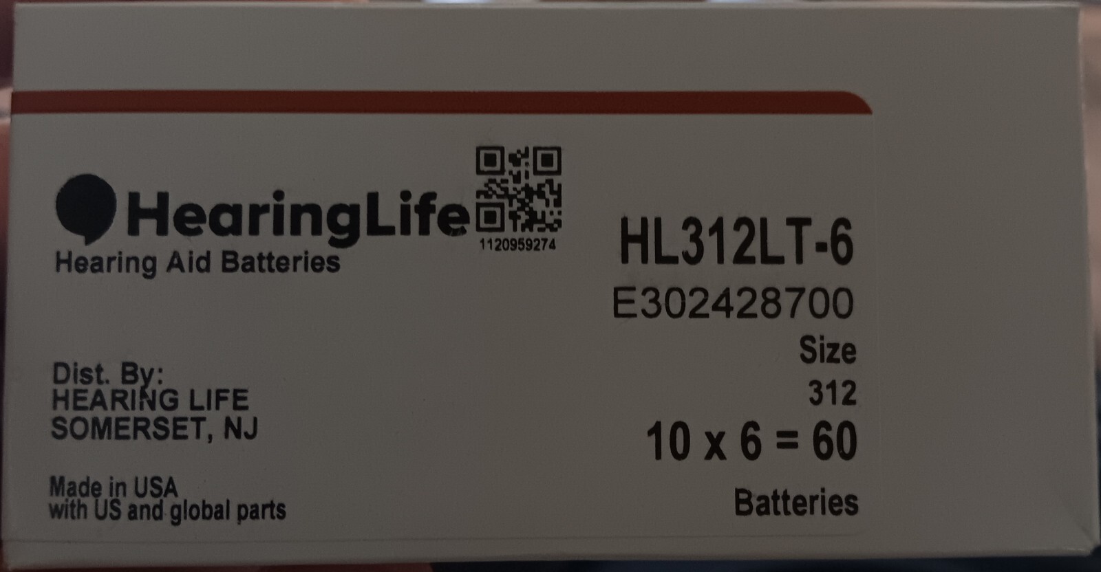 312 HL312LT-6 HearingLife Hearing Aid BATTERIES 2026